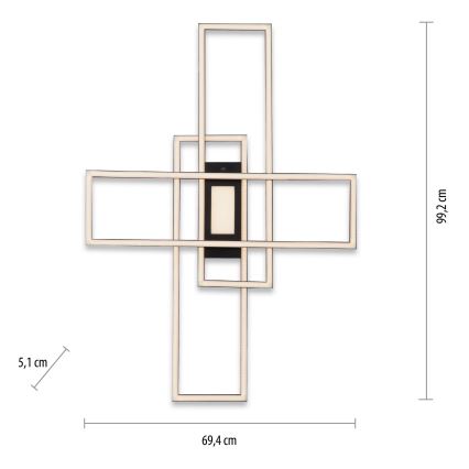 Leuchten Direkt 14693-18-LED Himmennettävä kattovalo ASMIN LED/48W/230V + kaukosäädin