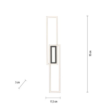 Leuchten Direkt 14696-18 - LED Himmennettävä pinta-asennettava kattokruunu ASMIN LED/45W/230V musta