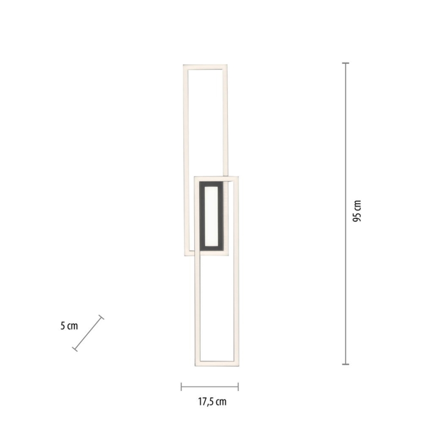 Leuchten Direkt 14696-18 - LED Himmennettävä pinta-asennettava kattokruunu ASMIN LED/45W/230V musta