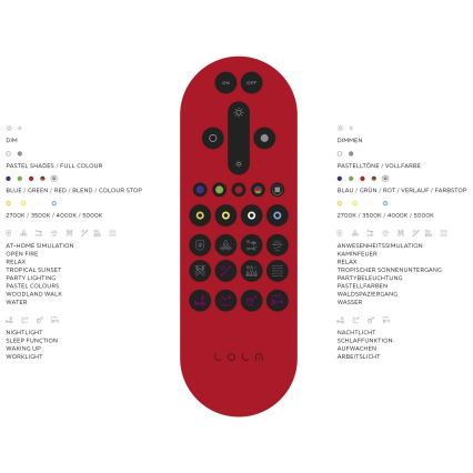 Leuchten Direkt 14742-16 - LED RGB Himmennettävä kattovalo JUPI LOLASMART LED/18W/230V Tuya 2700-5000K + kauko-ohjain