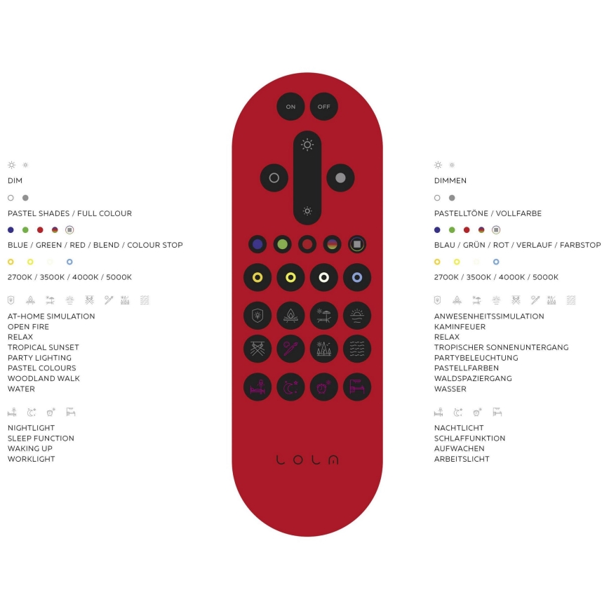 Leuchten Direkt 14742-16 - LED RGB Himmennettävä kattovalo JUPI LOLASMART LED/18W/230V Tuya 2700-5000K + kauko-ohjain