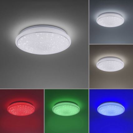 Leuchten Direkt 14743-16 - LED RGB Himmennettävä kattovalo JUPI LED/28W/230V Tuya 2700-5000K + kauko-ohjain