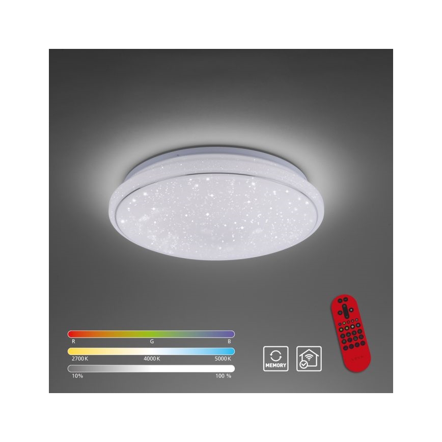 Leuchten Direkt 14743-16 - LED RGB Himmennettävä kattovalo JUPI LED/28W/230V Tuya 2700-5000K + kauko-ohjain