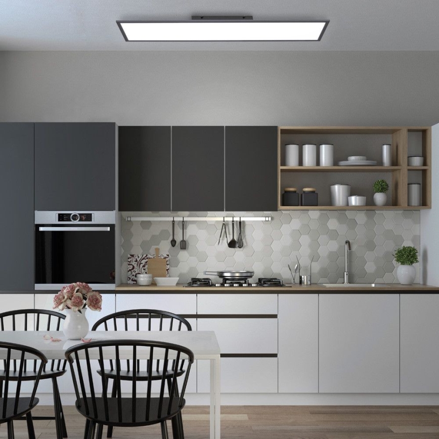 Leuchten Direkt 14757-18 - LED Himmennettävä pinta-asetettava paneeli  FLAT LED/36W/230V 2700-5000K musta + kauko-ohjain