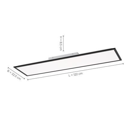 Leuchten Direkt 14757-18 - LED Himmennettävä pinta-asetettava paneeli  FLAT LED/36W/230V 2700-5000K musta + kauko-ohjain