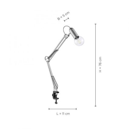 Leuchten Direkt 14773-55 - Pöytävalaisin pidikkeellä TURN ME 1xE27/60W/230V mattakromi