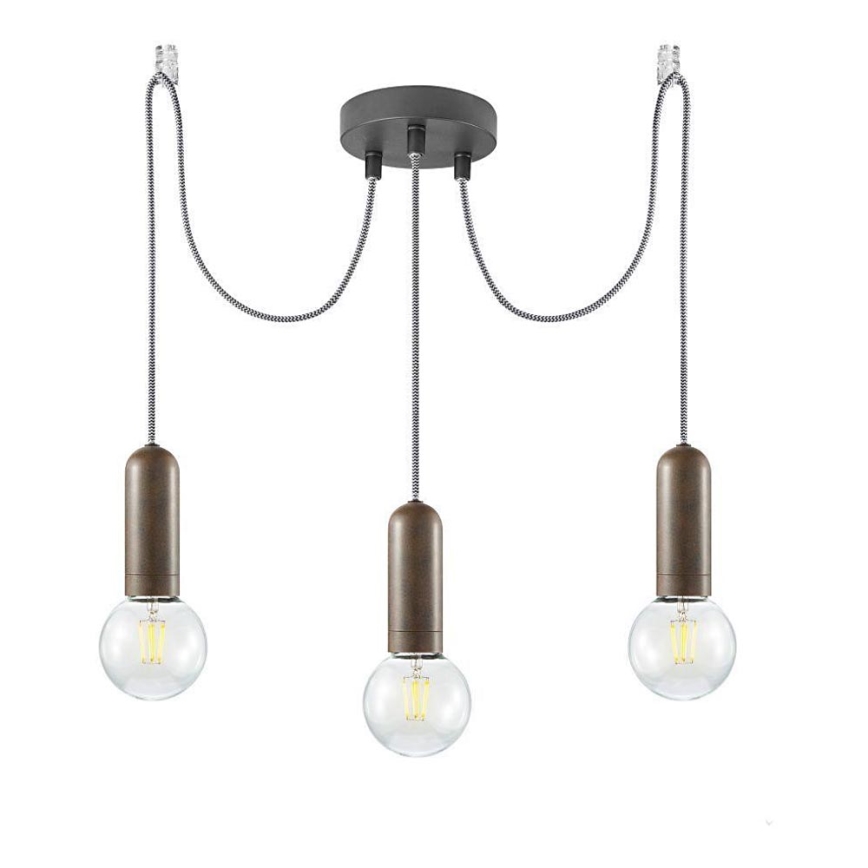 Leuchten Direkt 14776-48 - Kattokruunu johdossa TURN ME 3xE27/60W/230V hämähäkki