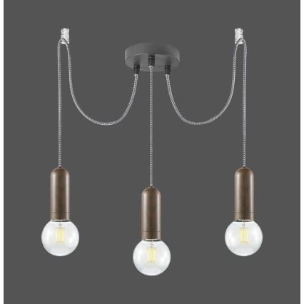 Leuchten Direkt 14776-48 - Kattokruunu johdossa TURN ME 3xE27/60W/230V hämähäkki