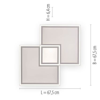 Leuchten Direkt 14855 - 16-LED Himmennettävä kattovalo EDGING LED/51W/230V 2700-5000K + kauko-ohjain