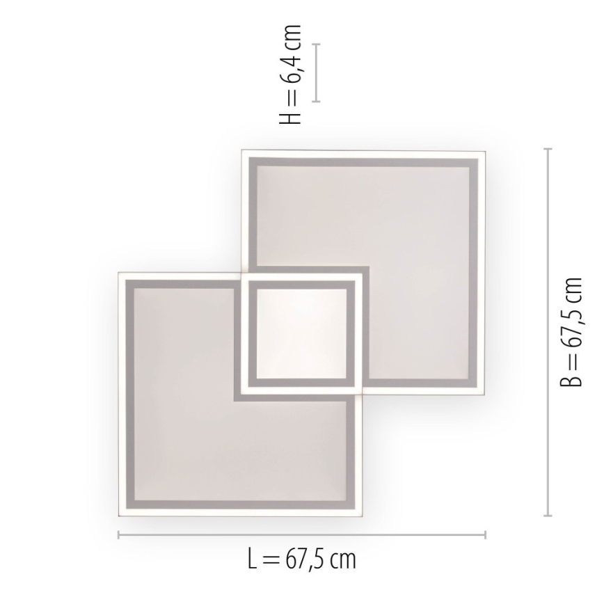 Leuchten Direkt 14855 - 16-LED Himmennettävä kattovalo EDGING LED/51W/230V 2700-5000K + kauko-ohjain