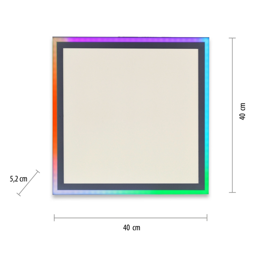Leuchten Direkt 14900-16 - Himmennettävä LED-RGB-kattovalaisin EDGING LED/24W/230V + kauko-ohjaus