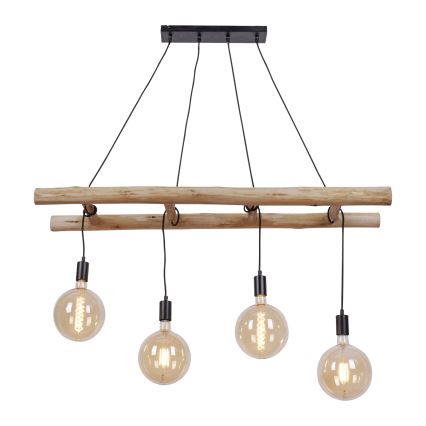 Leuchten Direkt 15025-18 - Kattokruunu johdossa EDGAR 4xE27/60W/230V eukalyptus