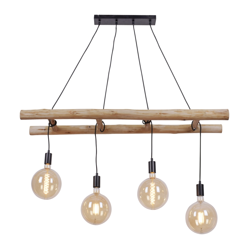 Leuchten Direkt 15025-18 - Kattokruunu johdossa EDGAR 4xE27/60W/230V eukalyptus