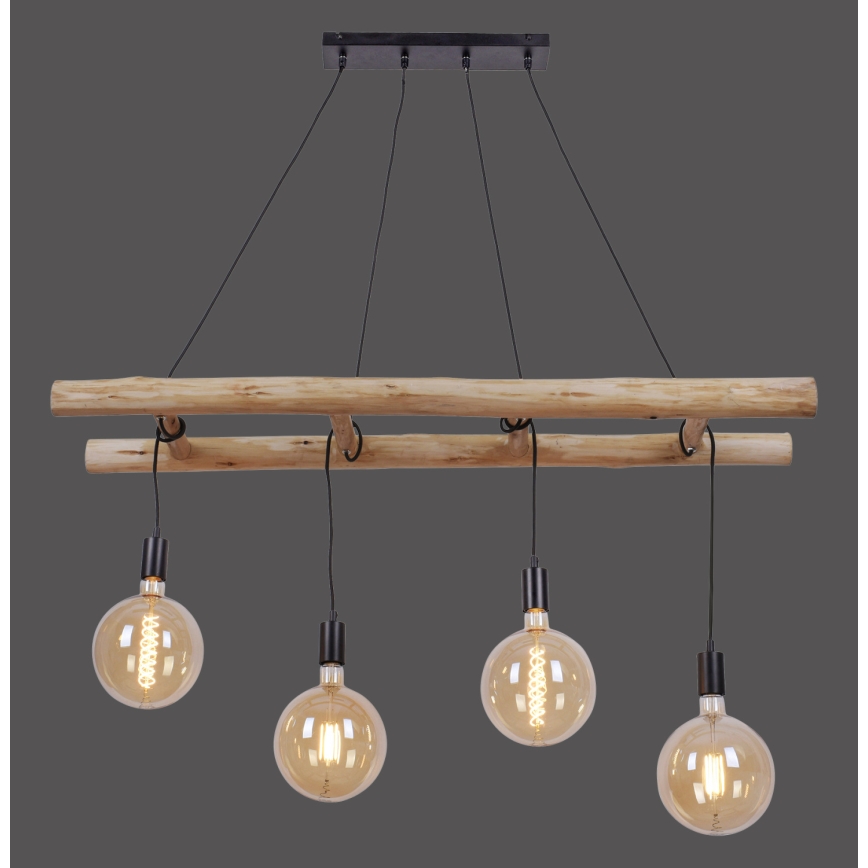 Leuchten Direkt 15025-18 - Kattokruunu johdossa EDGAR 4xE27/60W/230V eukalyptus