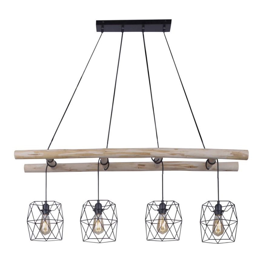 Leuchten Direkt 15036-18 - Kattokruunu johdossa EDGAR 4xE27/60W/230V eukalyptus
