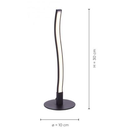 Leuchten Direkt 15128-18 - LED-pöytälamppu WAWE LED/3W/230V musta