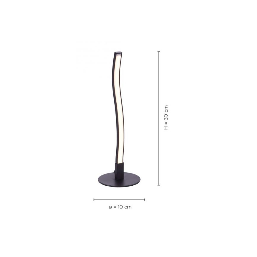 Leuchten Direkt 15128-18 - LED-pöytälamppu WAWE LED/3W/230V musta