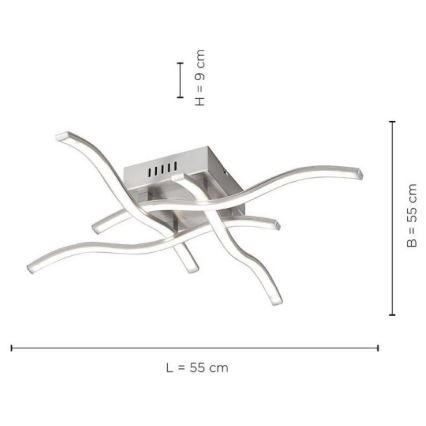 Leuchten Direkt 15131-55 - LED Pinta-asetettava kattokruunu WAWE 4xLED/4,6W/230V mattakromi