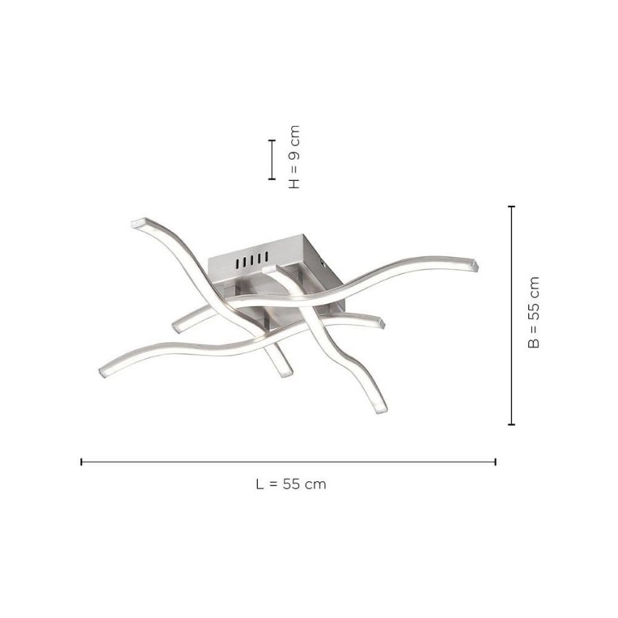 Leuchten Direkt 15131-55 - LED Pinta-asetettava kattokruunu WAWE 4xLED/4,6W/230V mattakromi