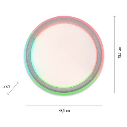 Leuchten Direkt 15154-16-LED RGB Himmennettävä kattovalo EDGING 39W/230V + kaukosäädin