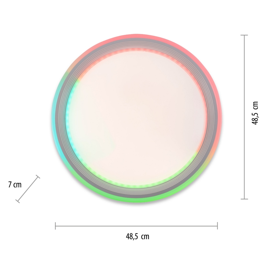 Leuchten Direkt 15154-16-LED RGB Himmennettävä kattovalo EDGING 39W/230V + kaukosäädin
