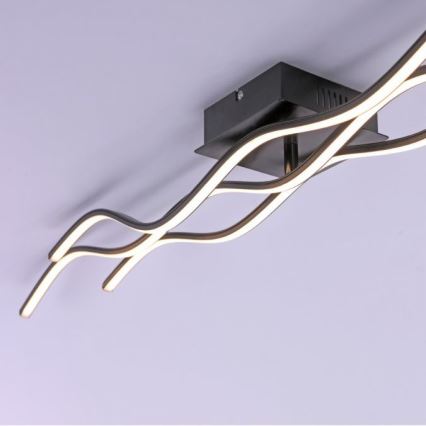 Leuchten Direkt 15167-18-LED Pinta-asetettava kattokruunu WAWE 2xLED/12,5W/230V+1xLED/17W musta