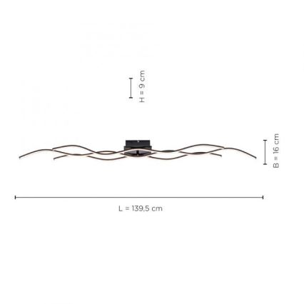 Leuchten Direkt 15167-18-LED Pinta-asetettava kattokruunu WAWE 2xLED/12,5W/230V+1xLED/17W musta