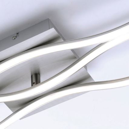 Leuchten Direkt 15167-55 - LED PInta-asetettava kattokruunu WAWE 2xLED/12,5W/230V+1xLED/17W mattakromi
