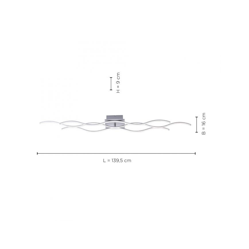 Leuchten Direkt 15167-55 - LED PInta-asetettava kattokruunu WAWE 2xLED/12,5W/230V+1xLED/17W mattakromi