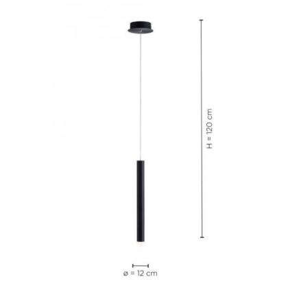 Leuchten Direkt 15202-18 - LED Kattokruunu johdossa BRUNO LED/4,8W/230V musta