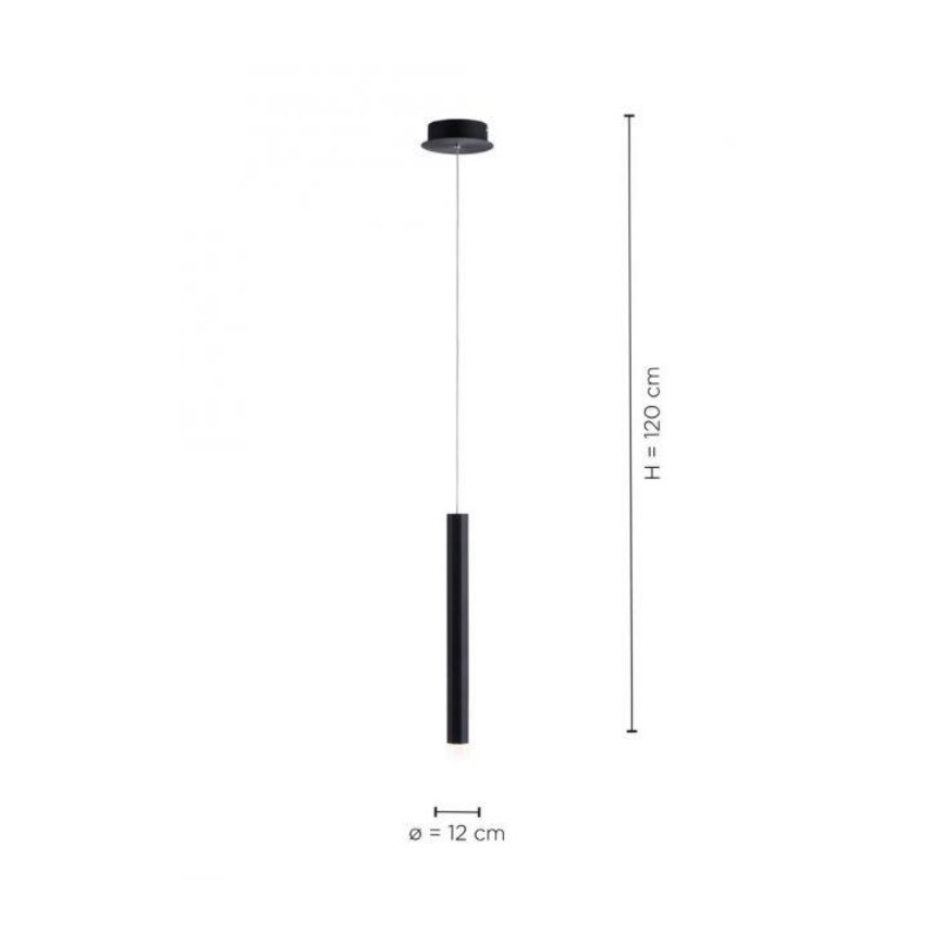 Leuchten Direkt 15202-18 - LED Kattokruunu johdossa BRUNO LED/4,8W/230V musta