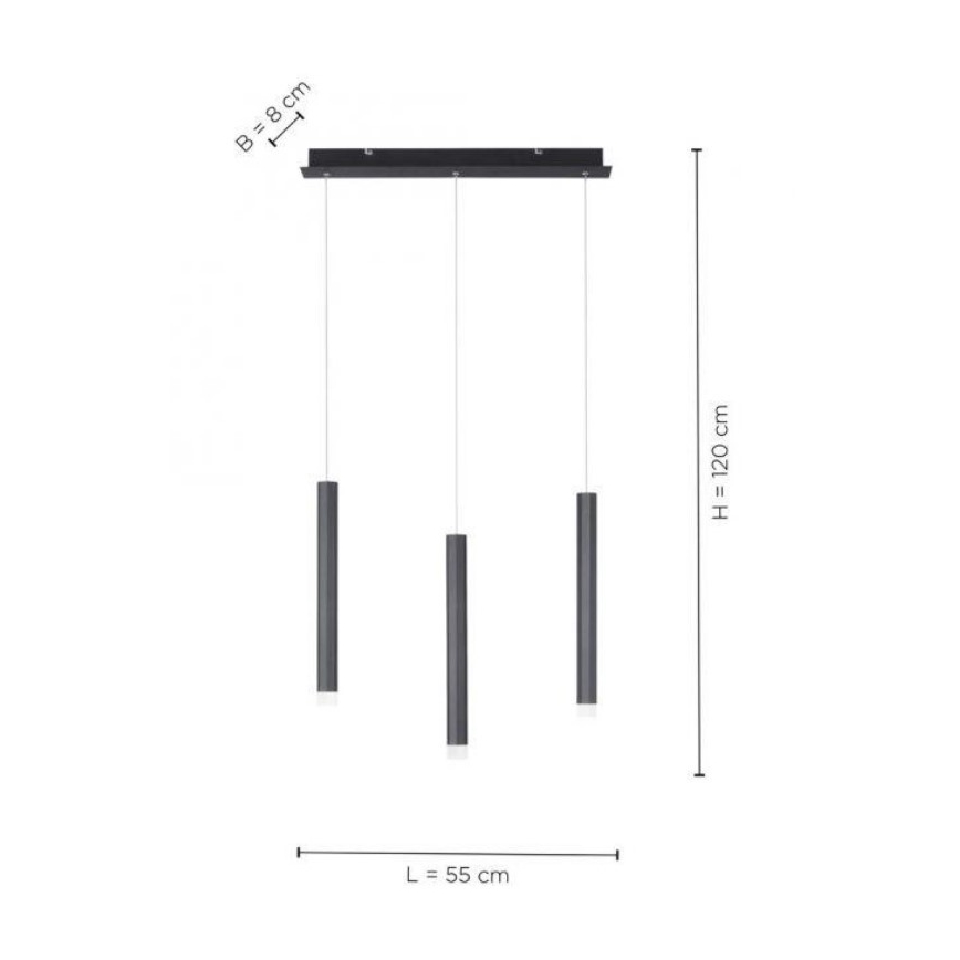 Leuchten Direkt 15203-18 - LED Kattokruunu johdossa 3xLED/4,8W/230V musta
