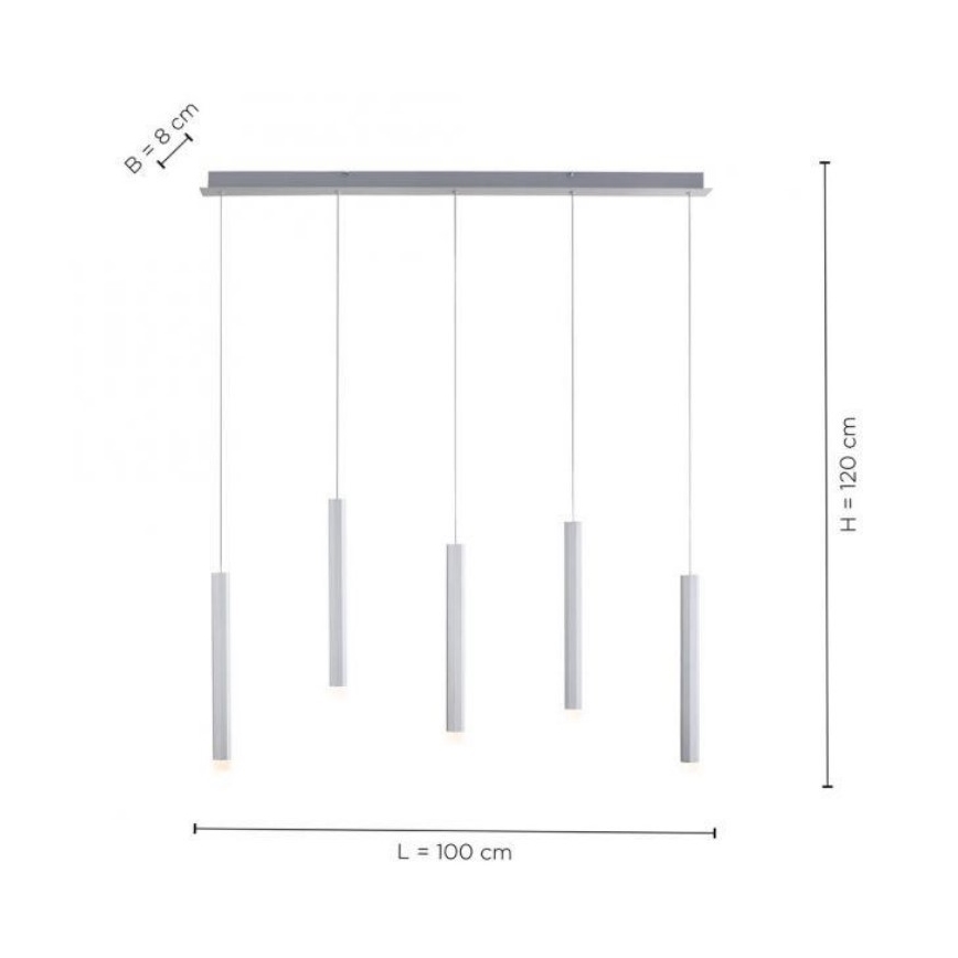 Leuchten Direkt 15205-95 - LED Kattokruunu johdossa BRUNO 5xLED/4,8W/230V