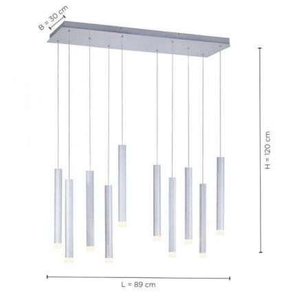 Leuchten Direkt 15206-95 - LED Kattokruunu johdossa BRUNO 10xLED/4,8W/230V