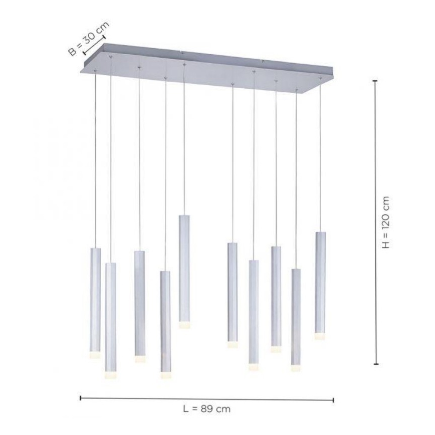 Leuchten Direkt 15206-95 - LED Kattokruunu johdossa BRUNO 10xLED/4,8W/230V
