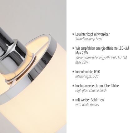 Leuchten Direkt 15371-17 - Seinäkohdevalo ACCOR 1xE14/25W/230V