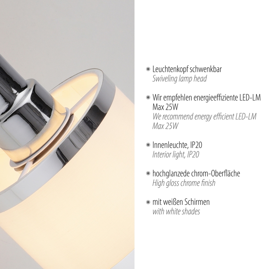Leuchten Direkt 15371-17 - Seinäkohdevalo ACCOR 1xE14/25W/230V