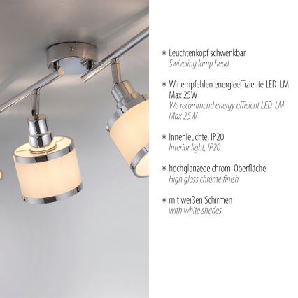 Leuchten Direkt 15374-17 - Kohdevalo ACCOR 4xE14/25W/230V