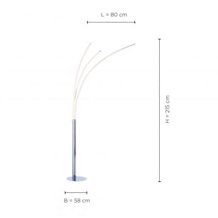 Leuchten Direkt 15383-55 - LED Lattialamppu MAJA 3xLED/6W/230V kiiltävä kromi