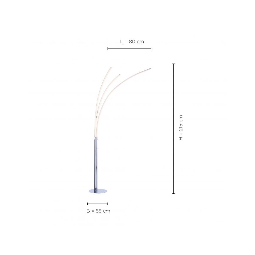 Leuchten Direkt 15383-55 - LED Lattialamppu MAJA 3xLED/6W/230V kiiltävä kromi