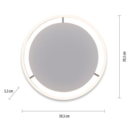 Leuchten Direkt 15391-95 - Himmennettävä LED-kattovalaisin RITUS LED/20W/230V mattakromi