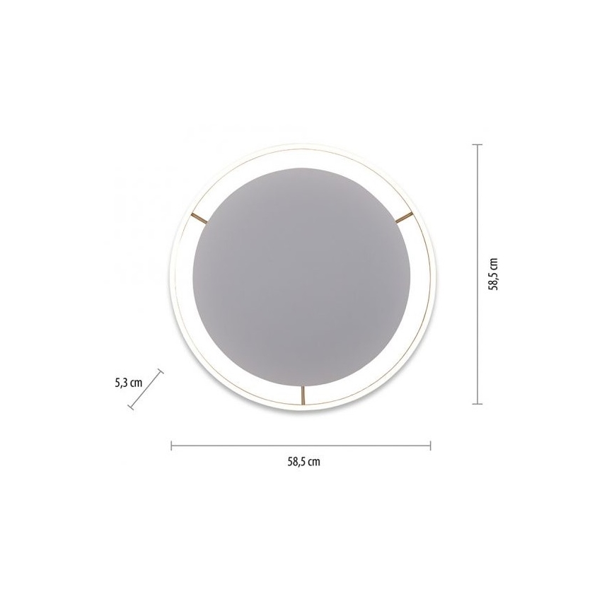 Leuchten Direkt 15392-60 - Himmennettävä LED-kattovalo RITUS LED/30W/230V messinki