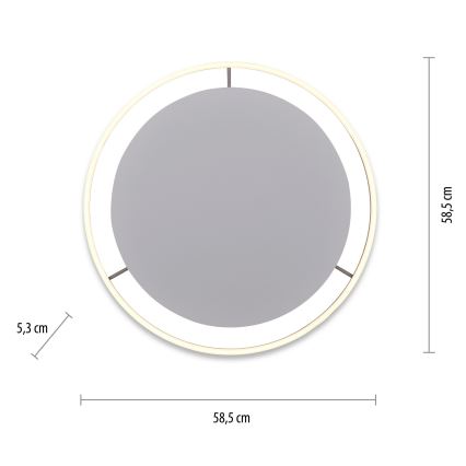 Leuchten Direkt 15392-95 - Himmennettävä LED-kattovalaisin RITUS LED/30W/230V mattakromi