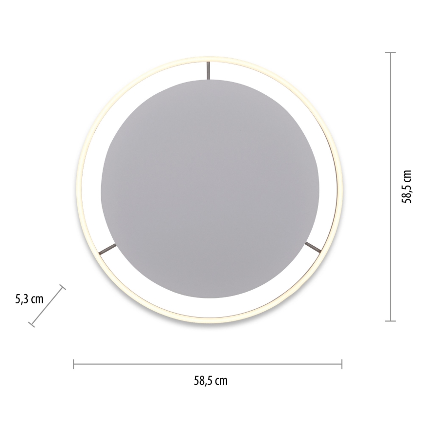 Leuchten Direkt 15392-95 - Himmennettävä LED-kattovalaisin RITUS LED/30W/230V mattakromi