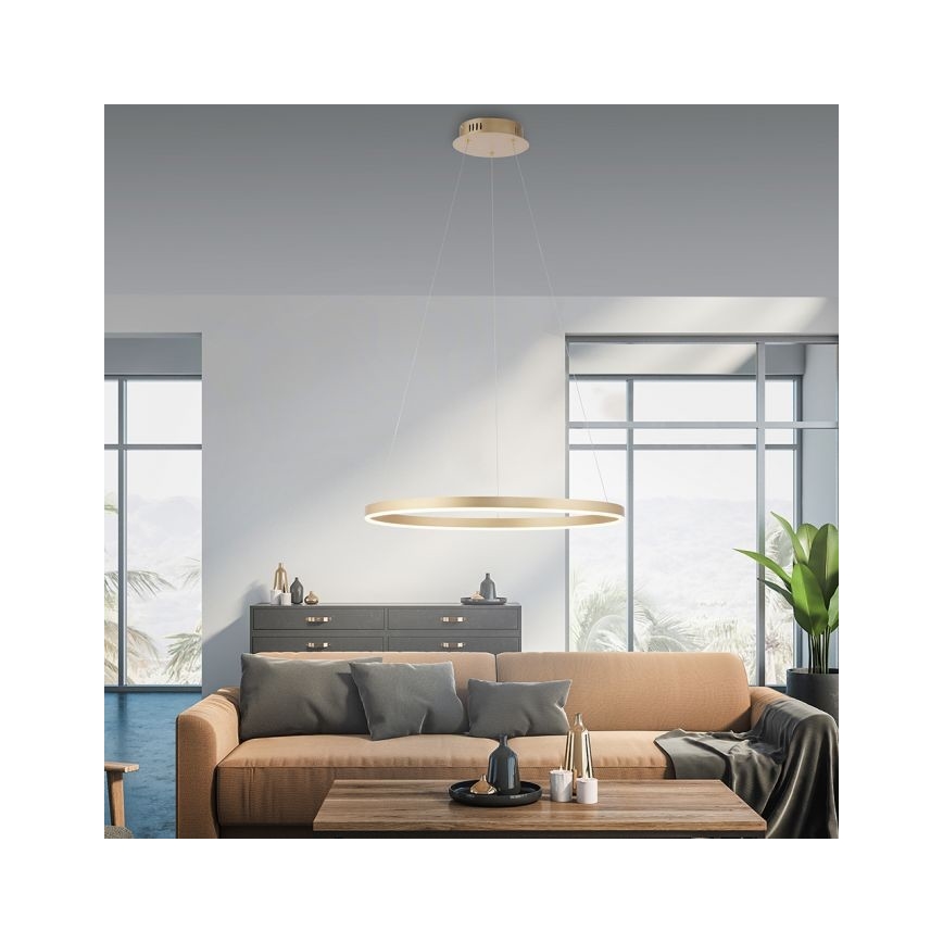 LLeuchten Direkt 15394-60 - LED-himmennettävä kattokruunu nauhalla RITUS LED/30W/230V messinki
