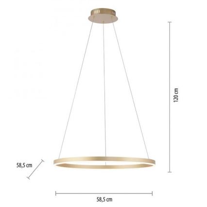 LLeuchten Direkt 15394-60 - LED-himmennettävä kattokruunu nauhalla RITUS LED/30W/230V messinki
