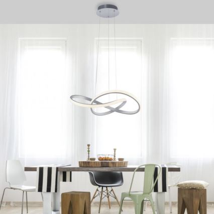 Leuchten Direkt 15402-95 - LED Himmennettävä kattokruunu johdossa MARIA LED/25W/230V mattakromi