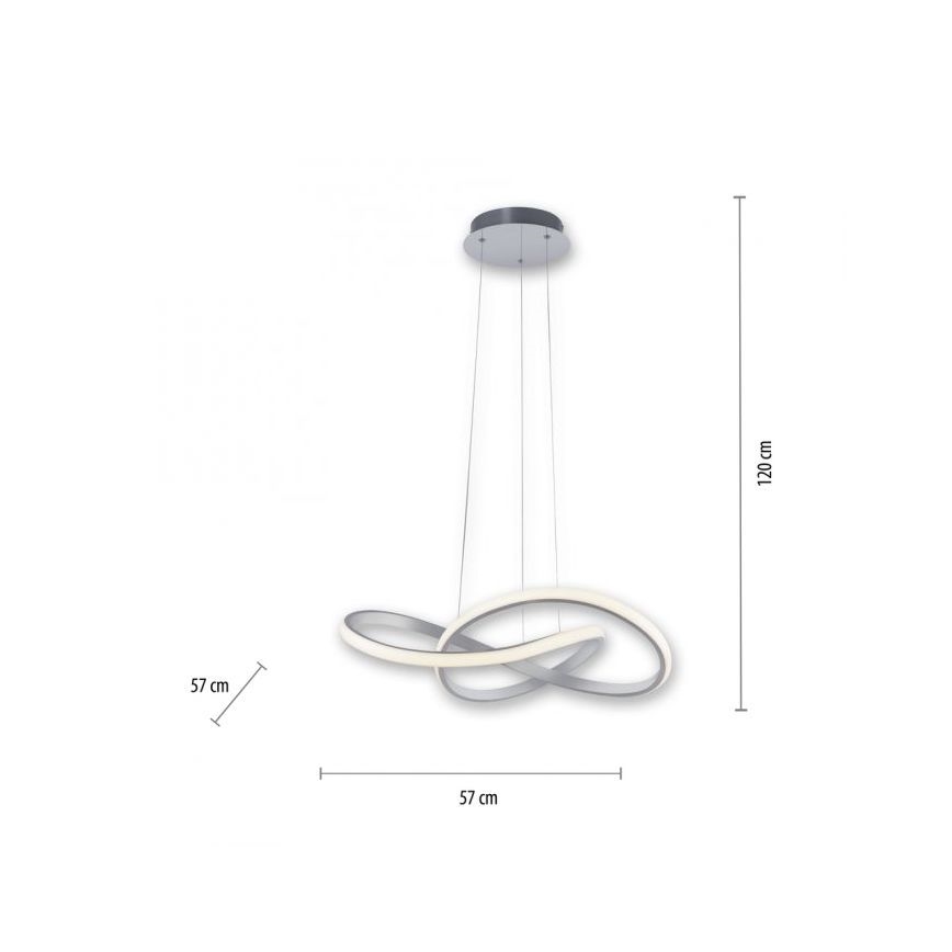 Leuchten Direkt 15402-95 - LED Himmennettävä kattokruunu johdossa MARIA LED/25W/230V mattakromi