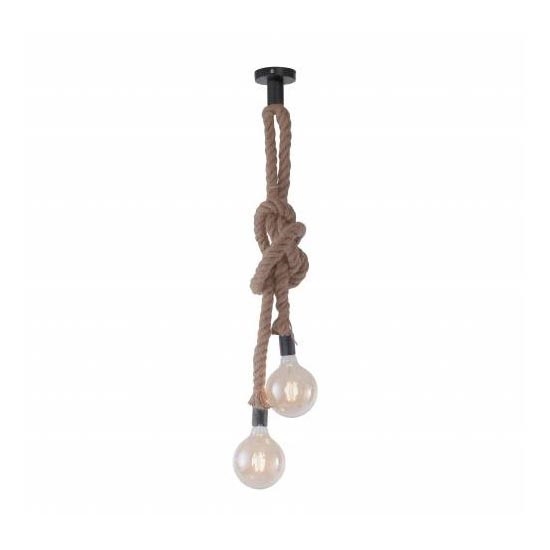 Leuchten Direkt 15482-18 - Kattokruunu narulla ROPE 2xE27/60W/230V