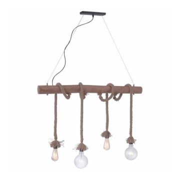 Leuchten Direkt 15483-18 - Kattokruunu narulla ROPE 4xE27/60W/230V